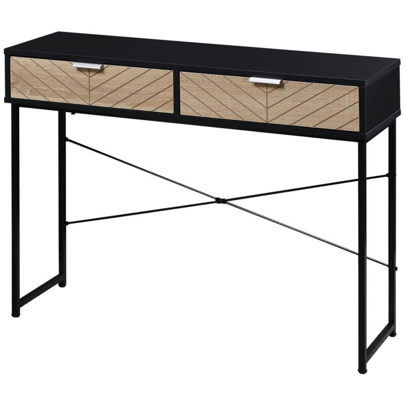 foto del prodotto consolle moderna per ingresso e soggiorno con 2 cassetti 100x30x75cm nero