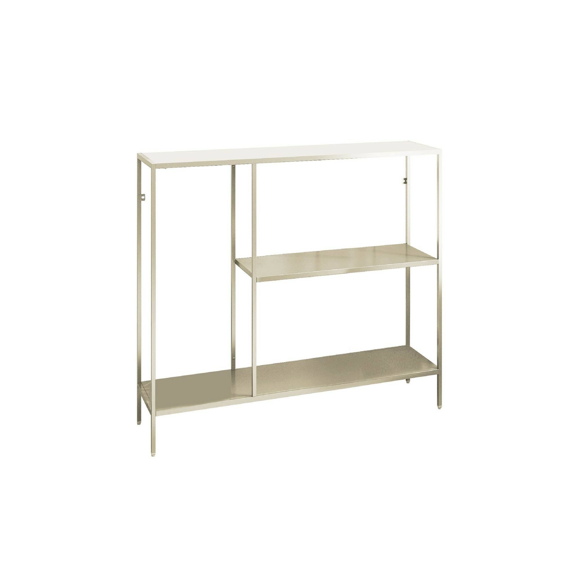 foto del prodotto consolle noto, tavolo multiuso, mobiletto d'appoggio, scrivania da corridoio, 80x30 h80 cm, panna