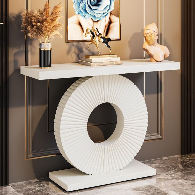 foto del prodotto consolle, tavolo da ingresso con base rotonda a forma di fiore, consolle e divani mobili da corridoio tavolo consolle sottile tavolo da ingresso