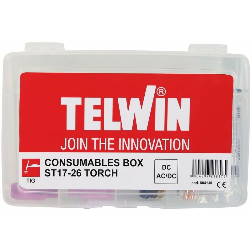 foto del prodotto consumabili per saldatura tig box kit telwin st17 26 bacchette