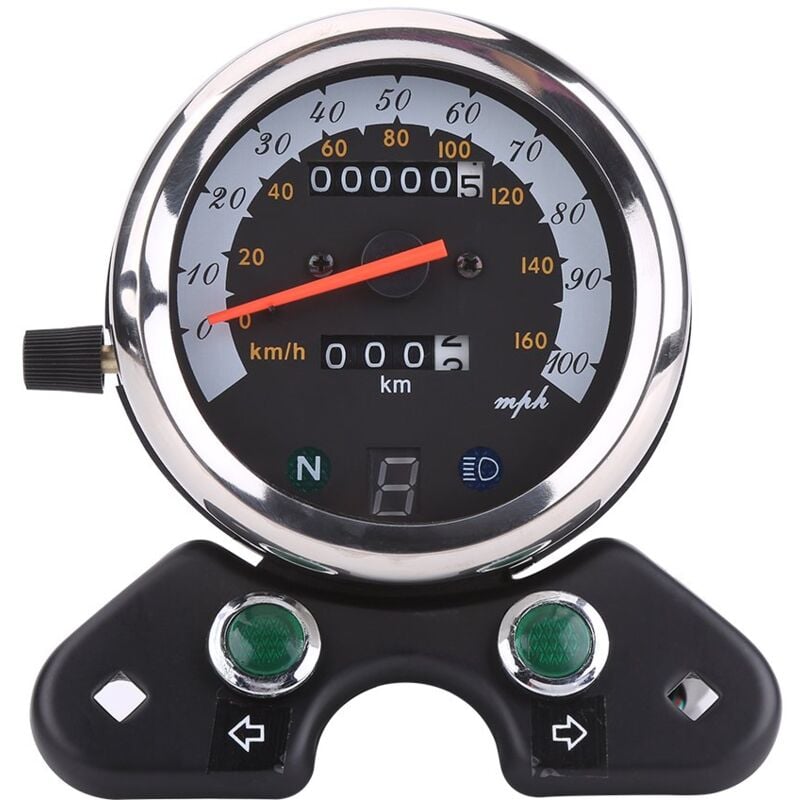 foto del prodotto contachilometri universale doppio per moto, tachimetro, indicatore km h, indicatore led, retroilluminazione, contachilometri digitale con indicatori