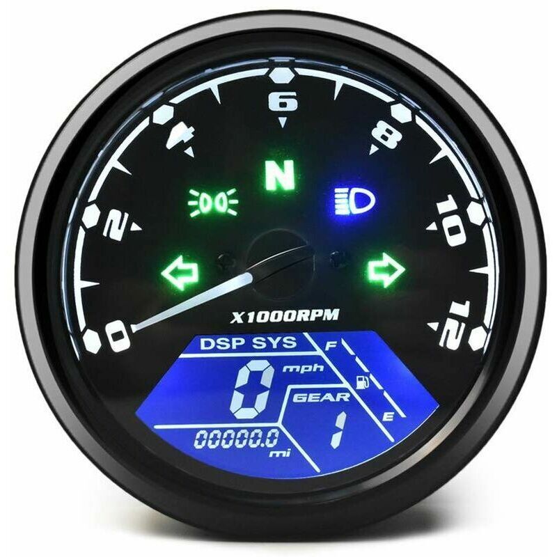 foto del prodotto contachilometri universale per moto contachilometri digitale lcd contachilometri con luce notturna adatta per le motociclette 12v pi popolari