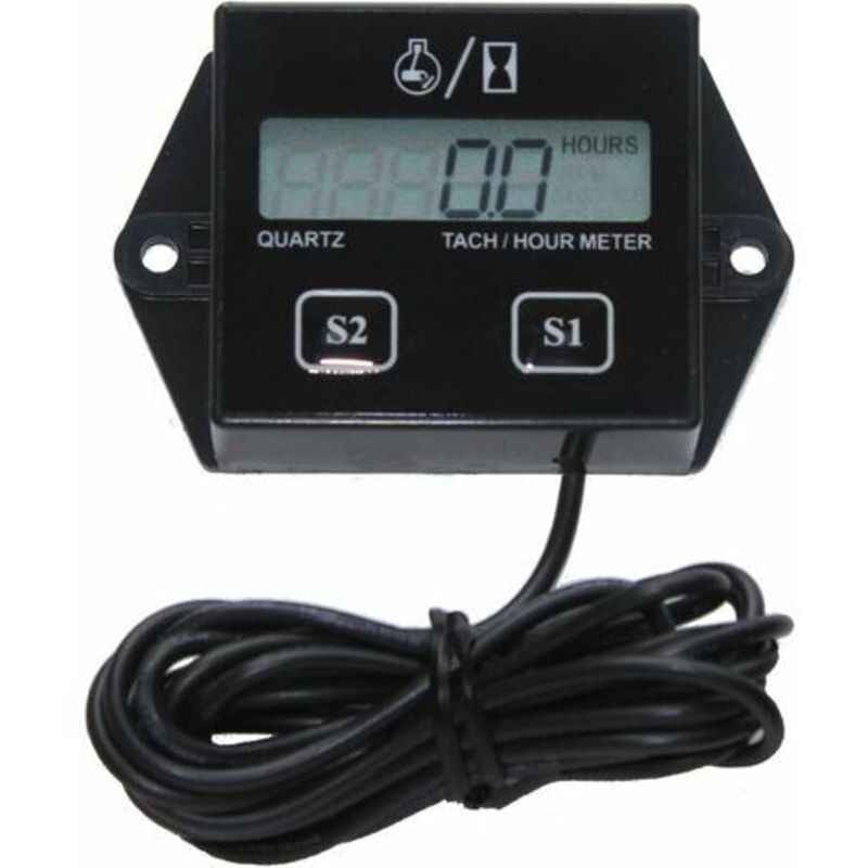 foto del prodotto contagiri per moto, contagiri digitale, contaore induttivo per piccoli motori a 2 e 4 tempi, batteria sostituibile, contagiri impermeabile per motori