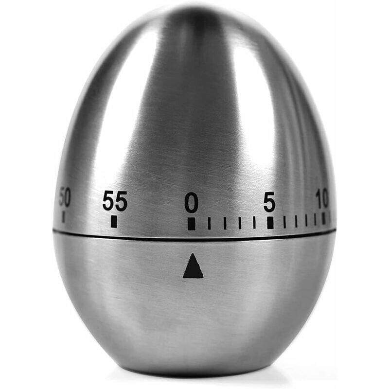 foto del prodotto contaminuti meccanico per le uova. contaminuti da cucina da 60 minuti. contaminuti da cucina di forma manuale. timer in acciaio inossidabile per