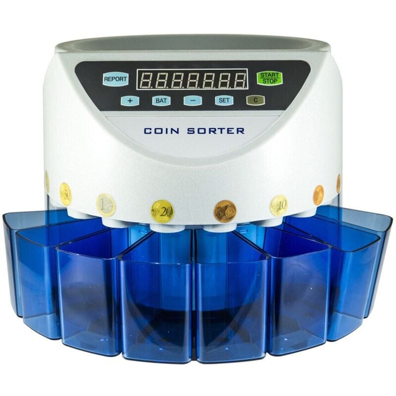 foto del prodotto contamonete elettrico automatico separa monete 8 cassetti conta monete digitale
