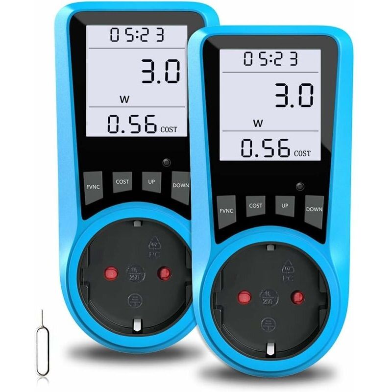 foto del prodotto contatore dei costi dell elettricit , contatore elettrico bmk, misuratore di potenza, misuratore dei costi energetici, presa per misuratore di