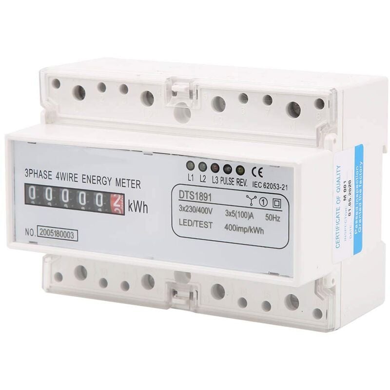 foto del prodotto contatore di energia, 230 400v 5 100a consumo energetico contatore elettrico digitale contatore kwh trifase