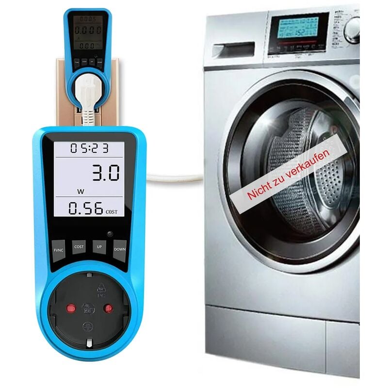 foto del prodotto contatore di energia, contatore di consumo, protezione da sovraccarico, 7 modalità, contatore di energia, display retroilluminato, per un efficace