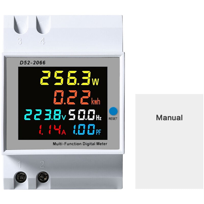 foto del prodotto contatore di energia digitale 6 in 1 contatore di elettricit su guida din monofase amperometro voltmetro ac40 300v dewin