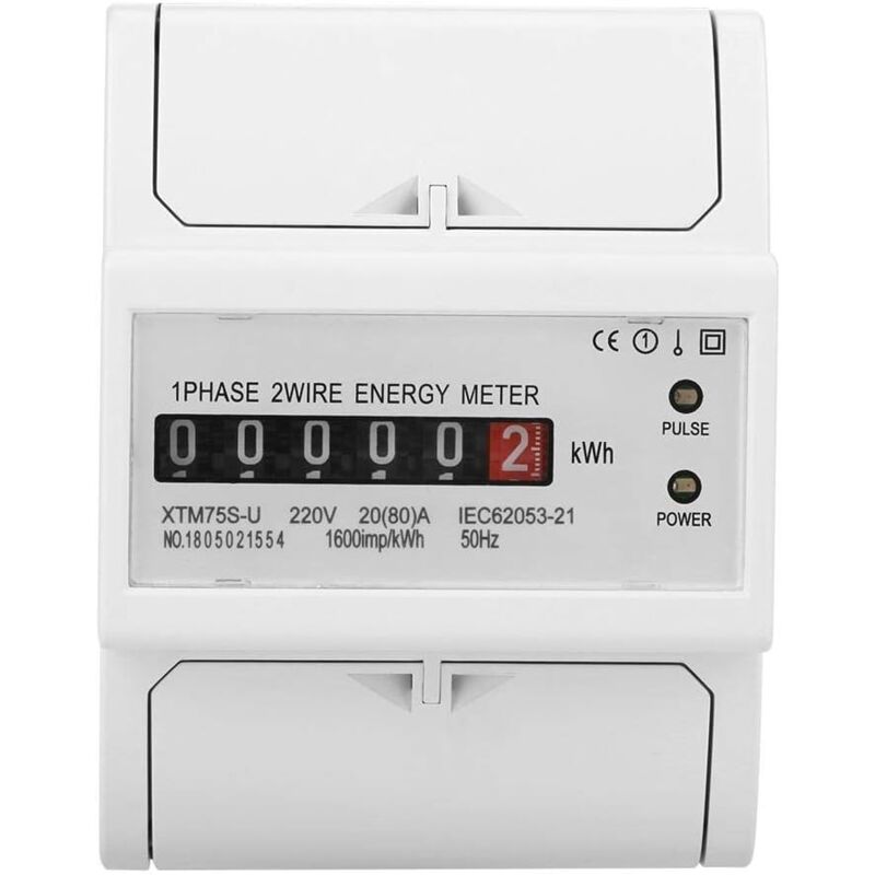foto del prodotto contatore di energia elettrica digitale multifunzionale monofase da cantiere 220v su guida din 2 linee 4p 20 80 a 