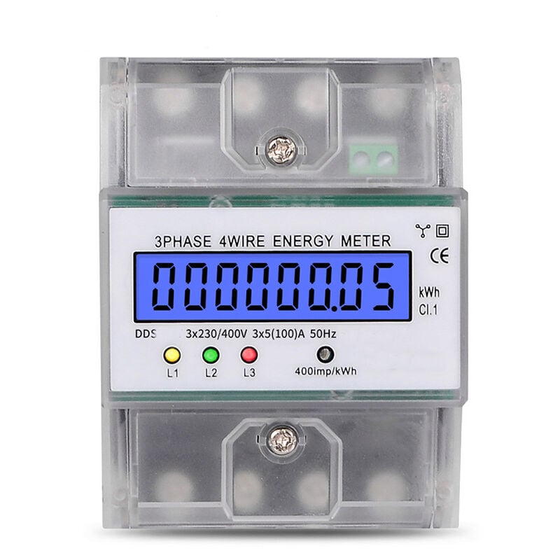 foto del prodotto contatore di energia elettrica trifase a 4 fili, contatore elettrico digitale 220 380 v 5 100 a, misuratori lcd digitali su guida din per sistemi di