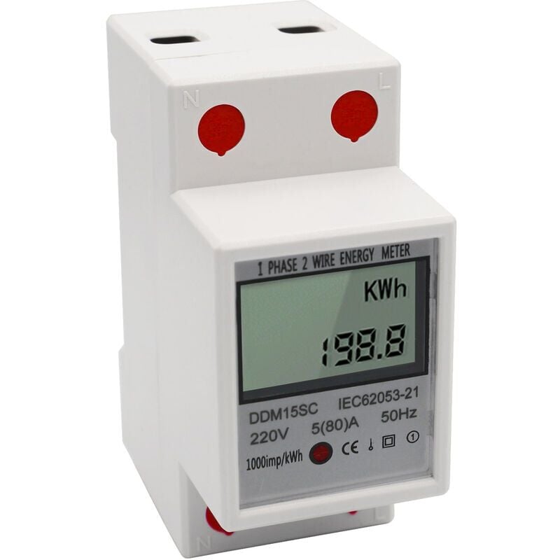 immagine 0 del prodotto contatore di energia monofase su guida din con display digitale lcd 5 80 a 220 v 50 hz misuratore di kwh elettronico monitor del consumo energetico