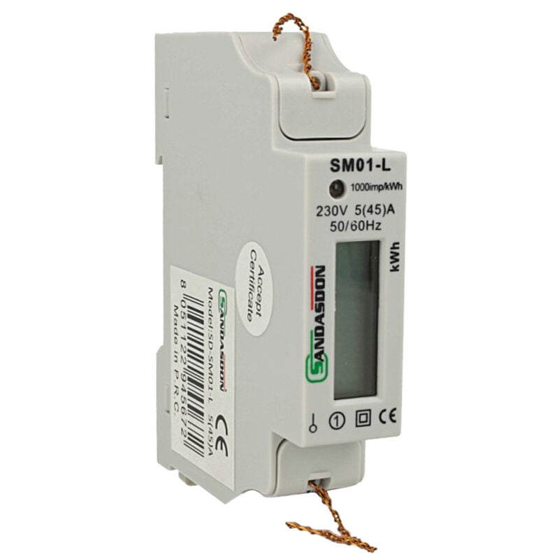 foto del prodotto contatore di energia sottolettore monofasesd-sm01-l5 45a 1 din