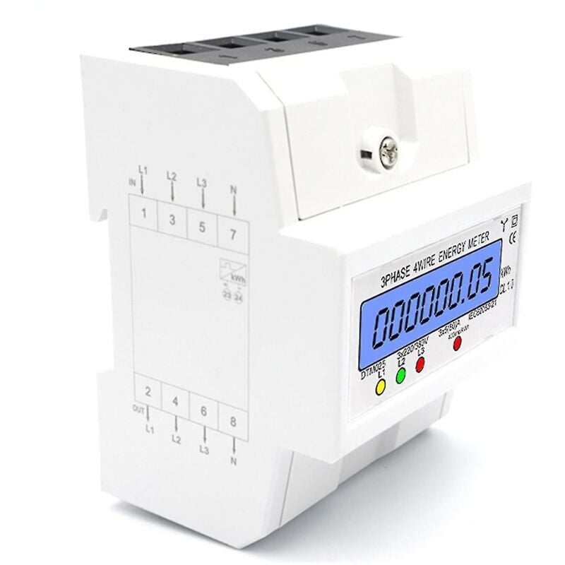 foto del prodotto contatore di energia trifase a 4 fili 220 380 v 5 80 a consumo energetico contatore kwh installazione su guida din contatore di energia elettrica