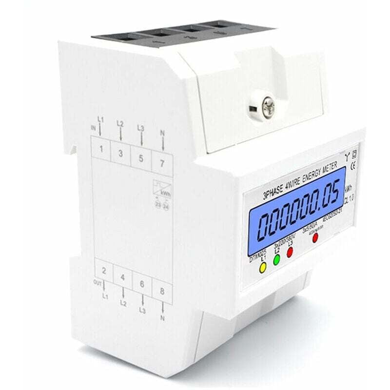 foto del prodotto contatore di energia trifase a 4 fili 220 380 v 5 80 a consumo energetico contatore kwh installazione su guida din contatore elettrico digitale con
