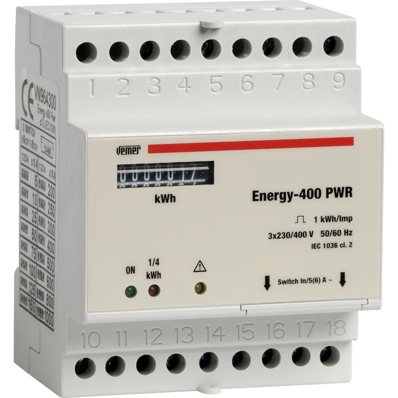 foto del prodotto contatore di energia trifase vemer energy-400 pwr 4 moduli vn964300