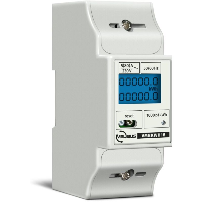 foto del prodotto contatore di kwh monofase doppio modulo da guida din per uso professionale