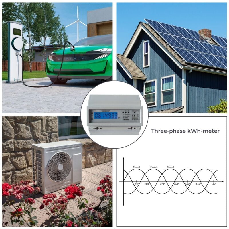 foto del prodotto contatore di kwh trifase da guida din 7 moduli per uso professionale