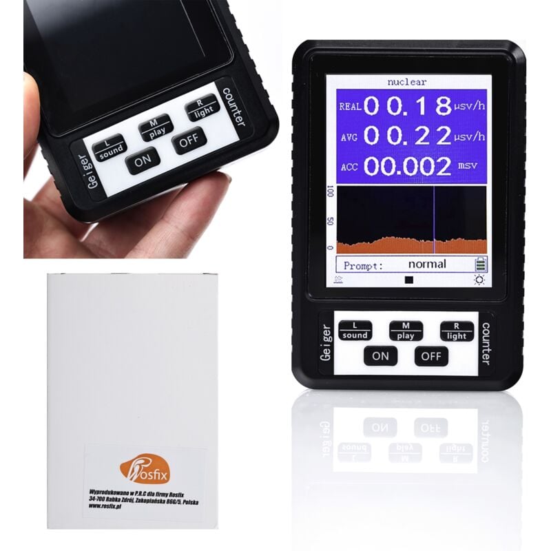 foto del prodotto contatore di radiazioni geiger digitale rosfix xr1 br 9b