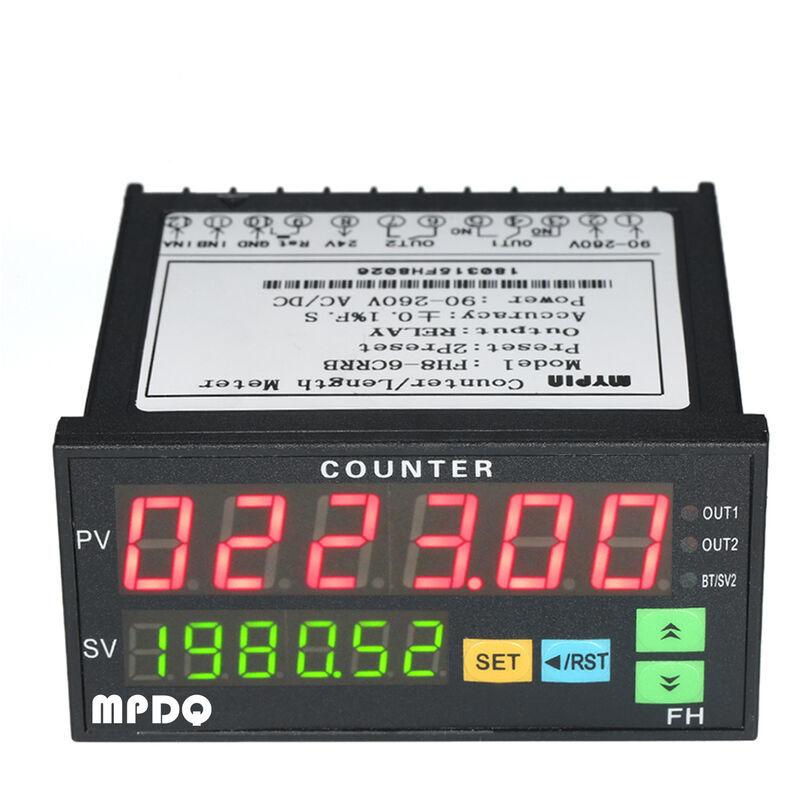 foto del prodotto contatore digitale multifunzionale a doppio diodo emettitore di luce contatore di lunghezza 90 265 v ca cc con 2 uscite a rele e impulsi pnp npn