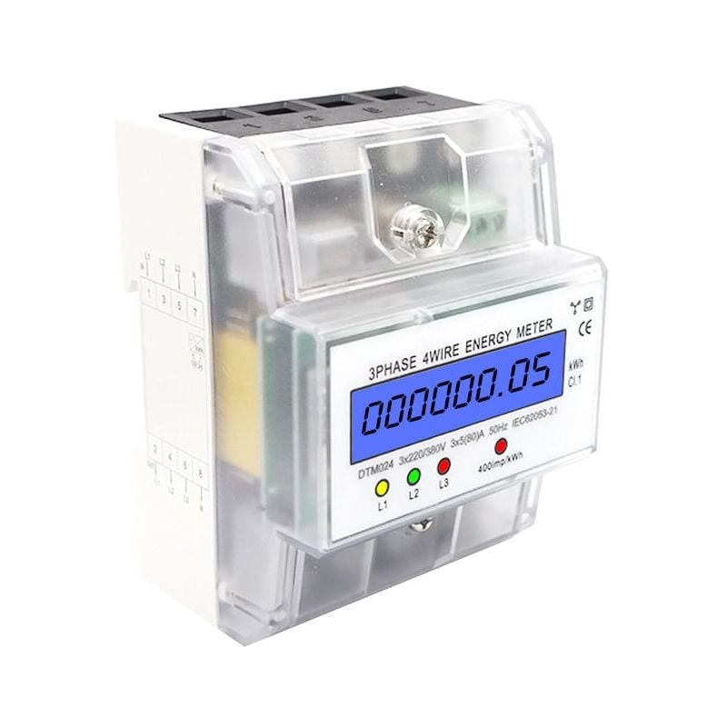 foto del prodotto contatore elettrico digitale contatore elettrico trifase a 4 fili, contatore elettrico calibrato 3x220 380v 5 80 a, contatore di energia su guida