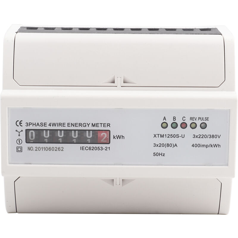 foto del prodotto contatore elettrico digitale trifase a 4 fili su guida din 20 80 a contatore elettronico kwh eosnow