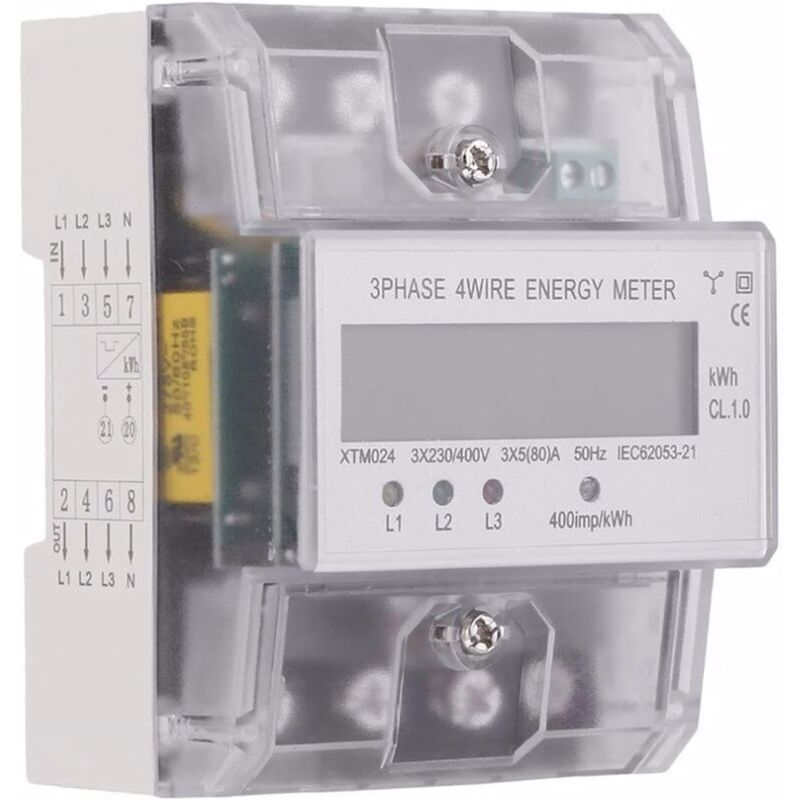foto del prodotto contatore elettrico trifase lcd a 4 fili, 5 100 a, calibrato per sistemi di misurazione della potenza, consumo energetico