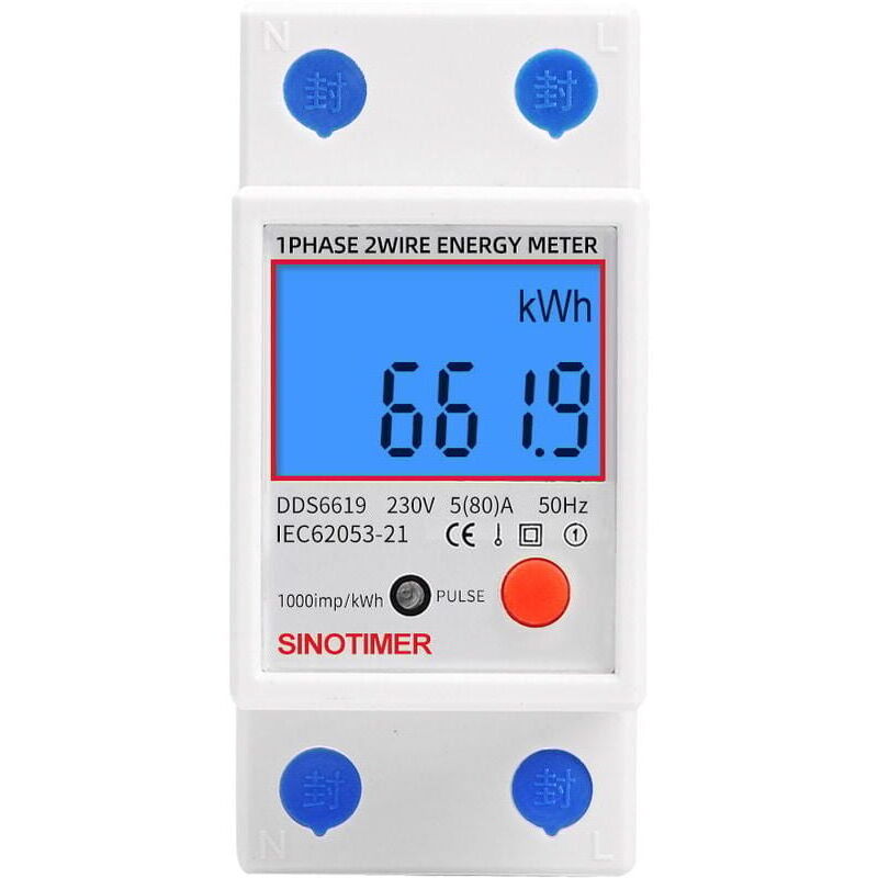 immagine 0 del prodotto contatore elettronico multifunzione monofase display lcd retroilluminato guida din 5 80a 230v dimensioni 7,83,56,5cm