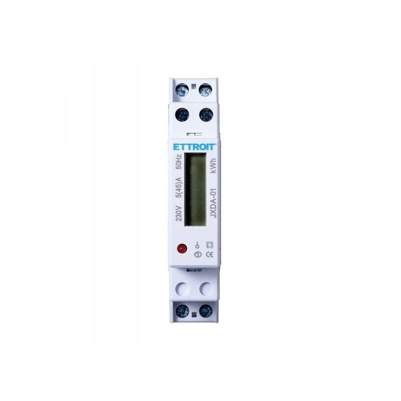 foto del prodotto contatore energia elettrica monofase su guida din per uso domestico 1 modulo ac 220v 5 45 a ettroit