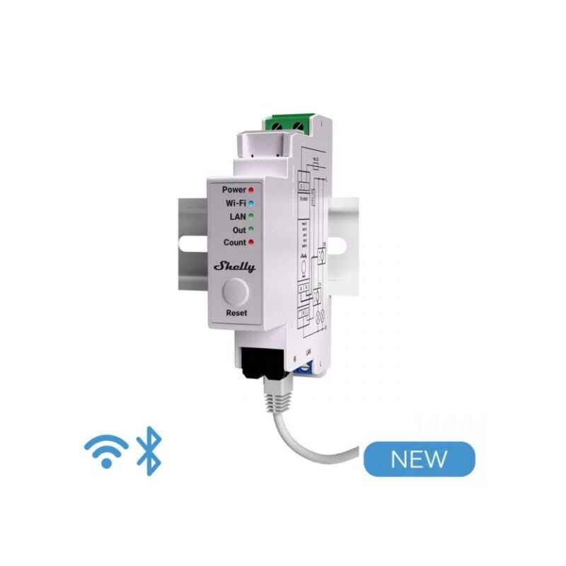 foto del prodotto contatore energia intelligente shelly pro em 50a din 2 pinze 50a