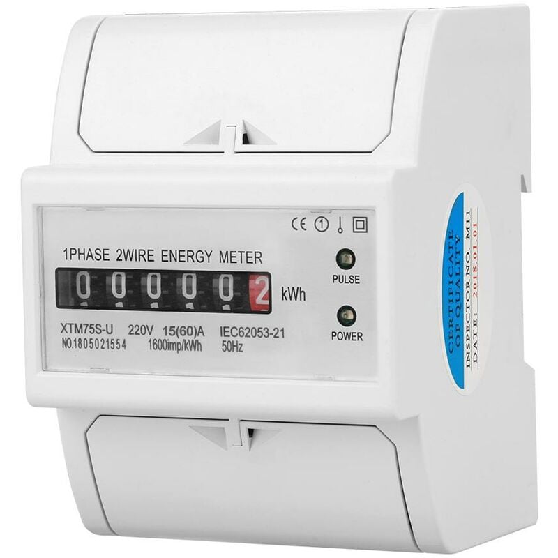 foto del prodotto contatore kwh, contatore elettrico su guida din elettronico, xtm75s u contatore di energia su guida din monofase utilizzato in case e scuole 220 v 15