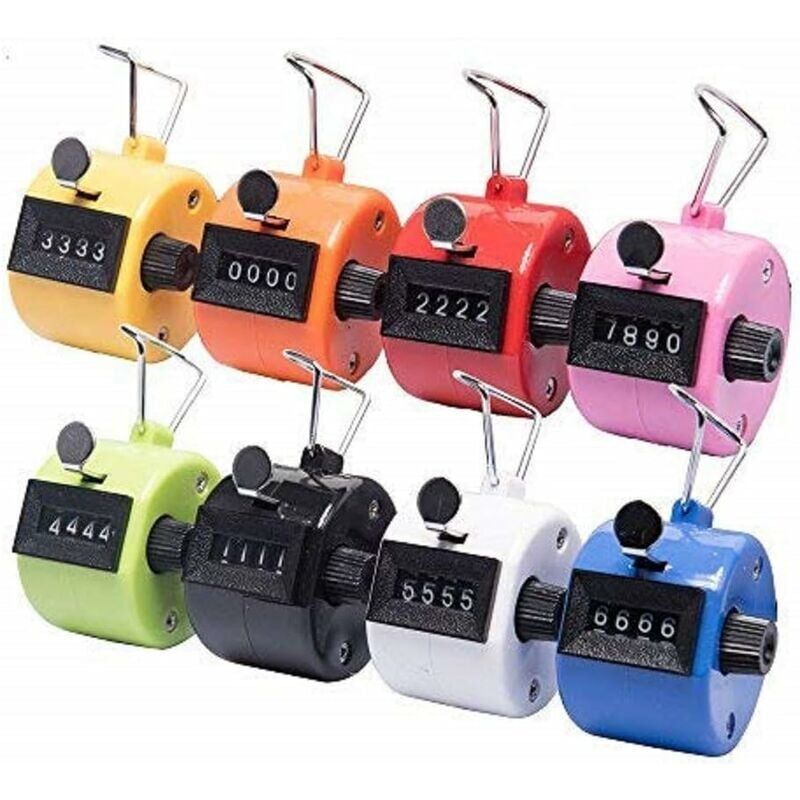 foto del prodotto contatori manuali da 8 pezzi contapassi clicker contatore di quantit meccanico senza funzionamento a batteria