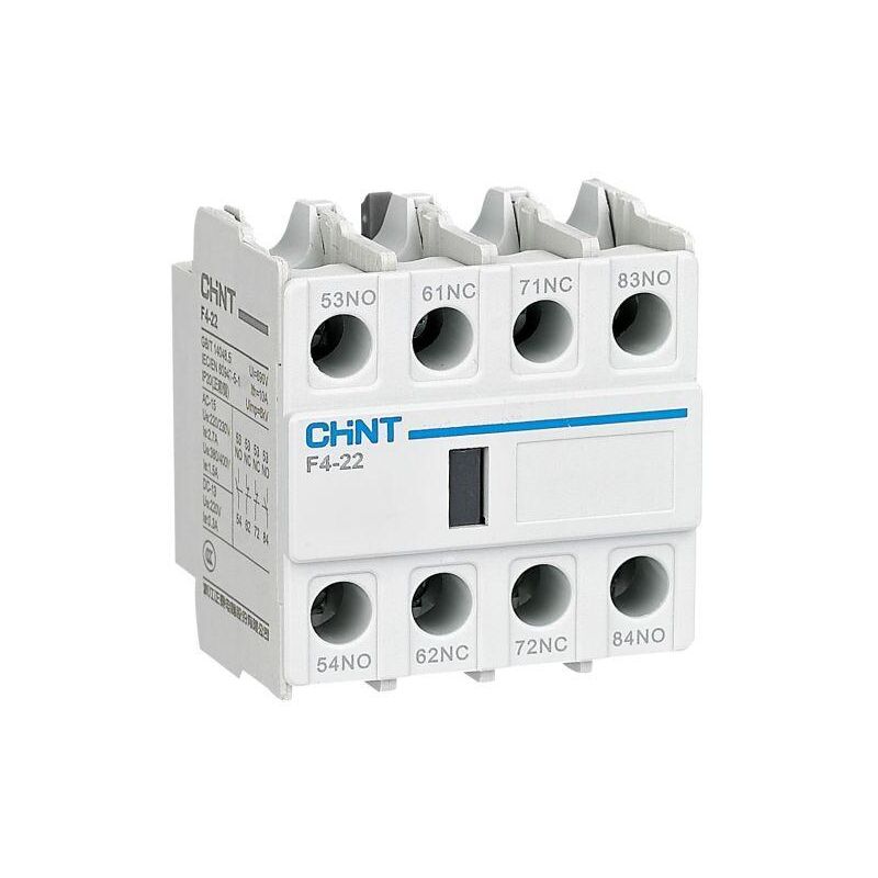 foto del prodotto contatto ausiliario chint 6a 2 nc 2 no grigio 439520