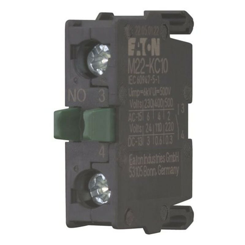 foto del prodotto contatto ausiliario eaton m22 kc10 na a vite fissaggio di base 216380