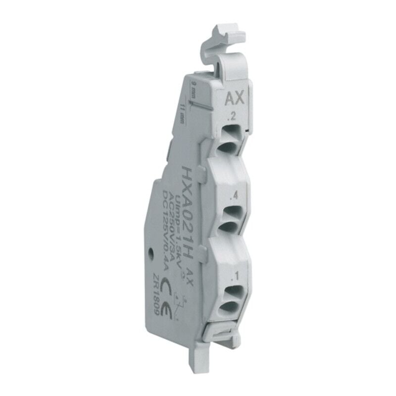 foto del prodotto contatto ausiliario hager 1na 1nc per interruttori scatolati x160 x250 hxa021h