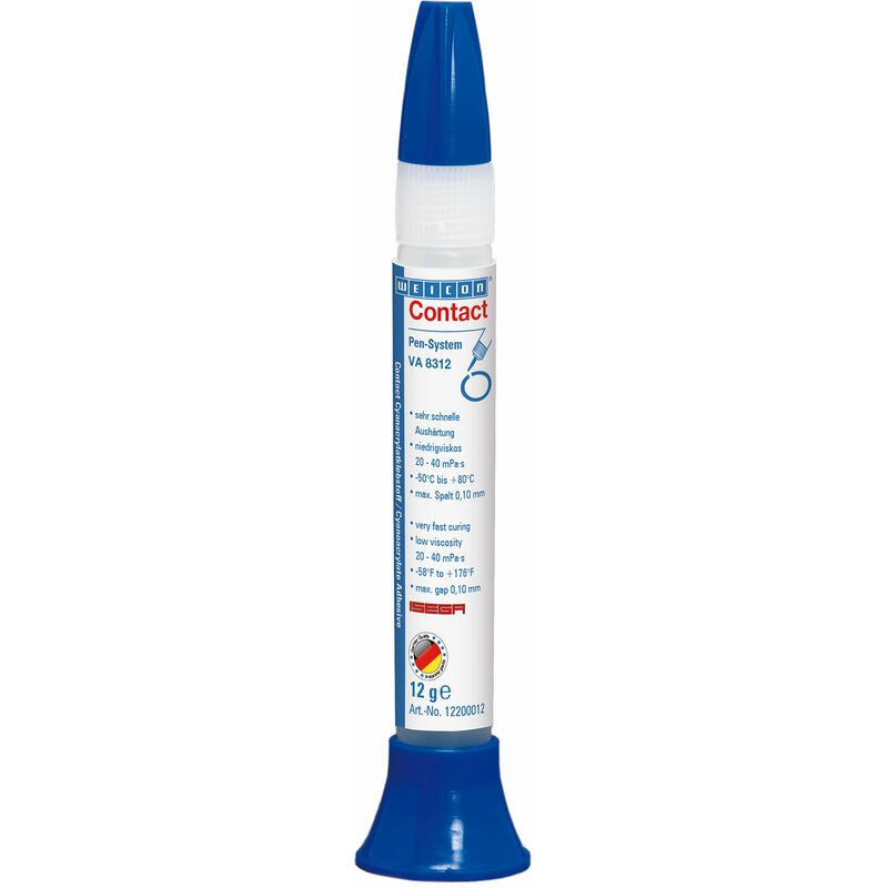 foto del prodotto contatto va 8312 12 g adesivo istantaneo cianoacrilato incolore senza adesivo weicon