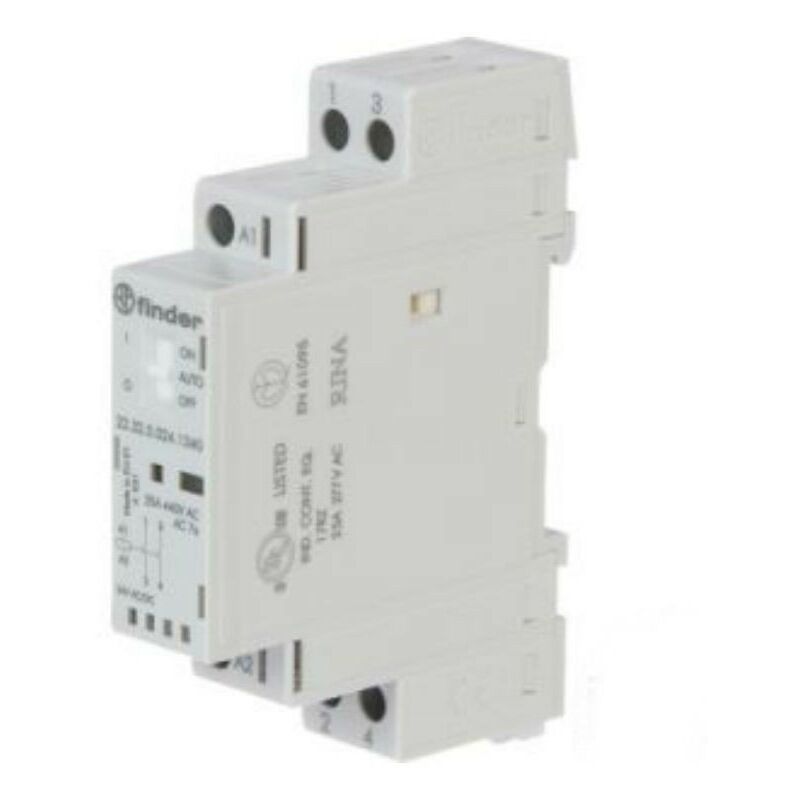 foto del prodotto contattore 25a 2 contatti 17.5mm finder cod. 223200241340
