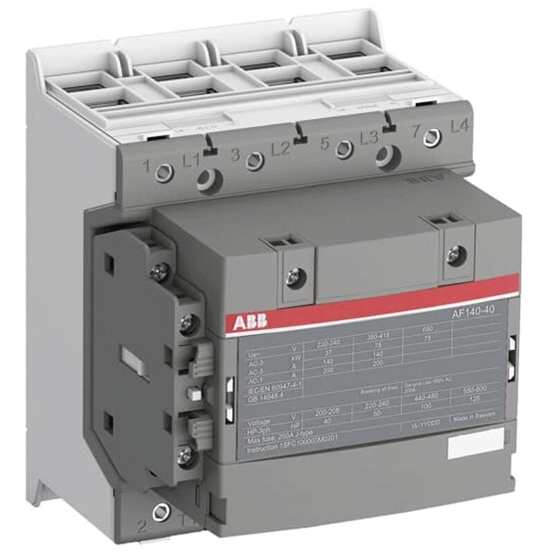 foto del prodotto contattore abb ac1 4 poli 200a 100 250vac dc af140401113