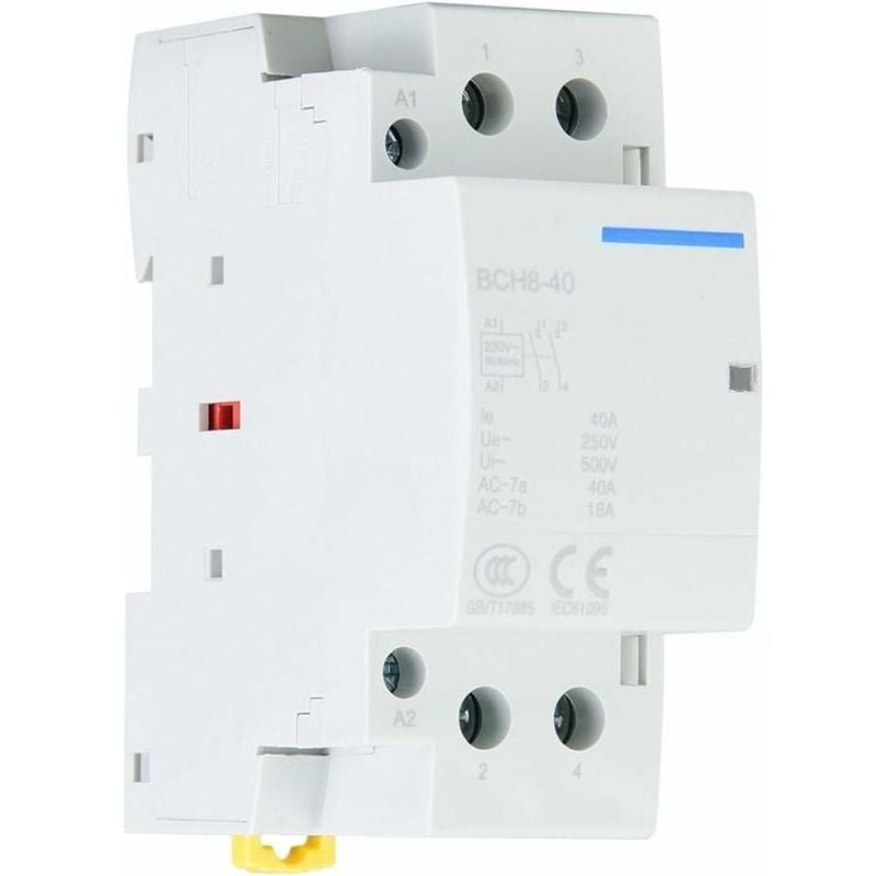 foto del prodotto contattore ca domestico 2p 2no 40a 220v 230v contattore modulare, montaggio su guida din da 35 mm 50 60hz contattore di automazione, frequenza