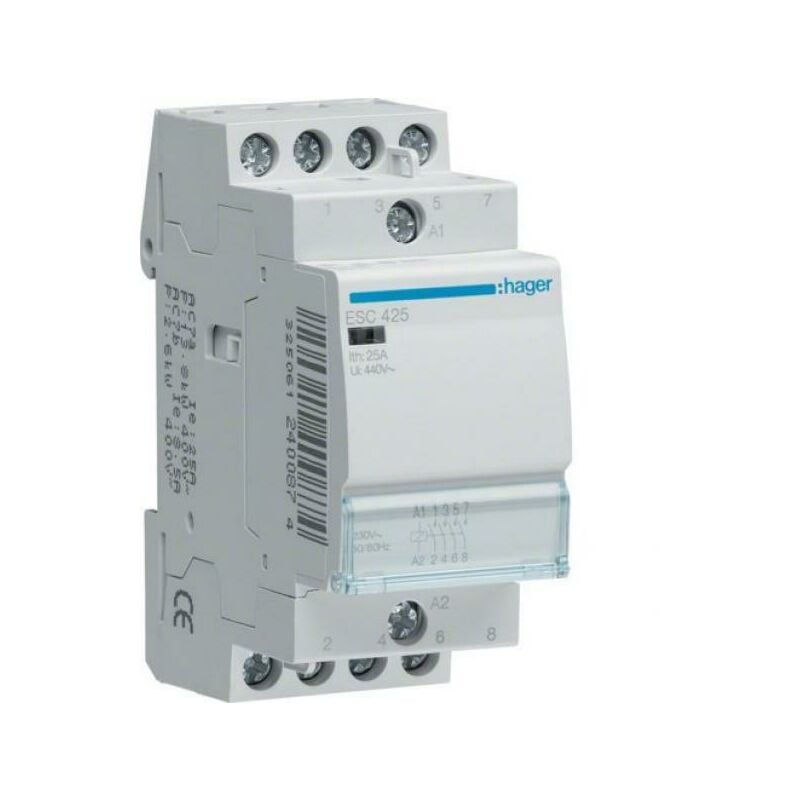 foto del prodotto contattore eco per il comando di circuiti 4na 230vac 25a 2 moduli esc425 hager