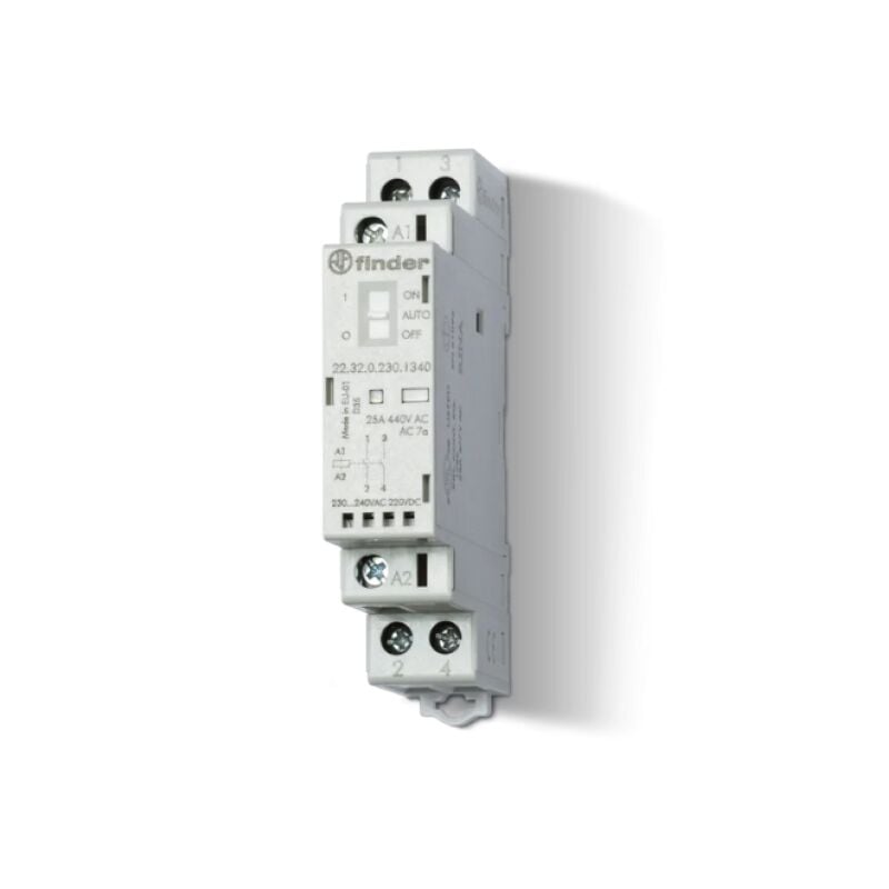 foto del prodotto contattore modulare 25 a tipo 22.32 2 contatti 17.5 mm finder 223202304520