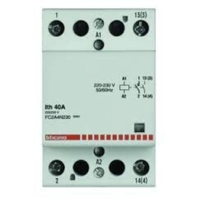 foto del prodotto contattore modulare 2no 230v 40a bob 24vac btdin ( bticino cod. fc2a4/24n )