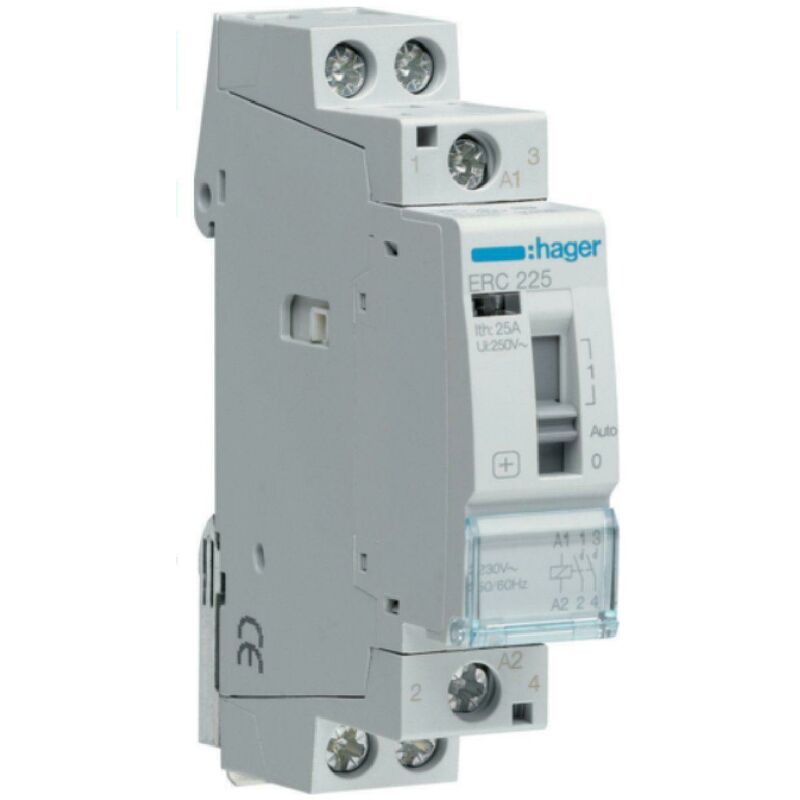 foto del prodotto contattore modulare a comando manuale eco 2na 230vac 25a 1m erc225 hager
