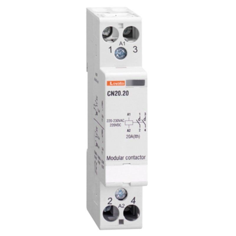 foto del prodotto contattore modulare lovato 20a ac1 2no 220vac 1 modulo cn2020220
