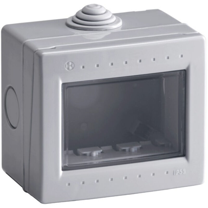 foto del prodotto contenitore 3 moduli orizzontale box ip55 03 or gri bocchiotti cod. b02765 
