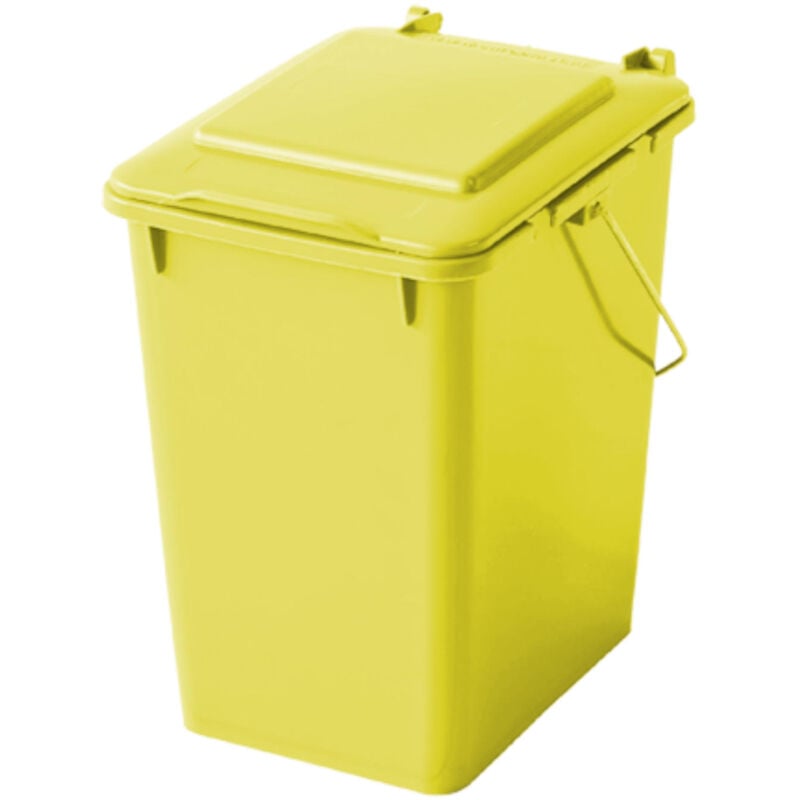 foto del prodotto contenitore a cestello per la raccolta differenziata di rifiuti e rifiuti giallo 10 litri