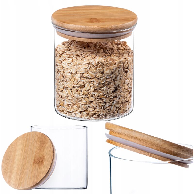 foto del prodotto contenitore alimentare pasta in vetro per spezie con coperchio vaso 800 ml kadax