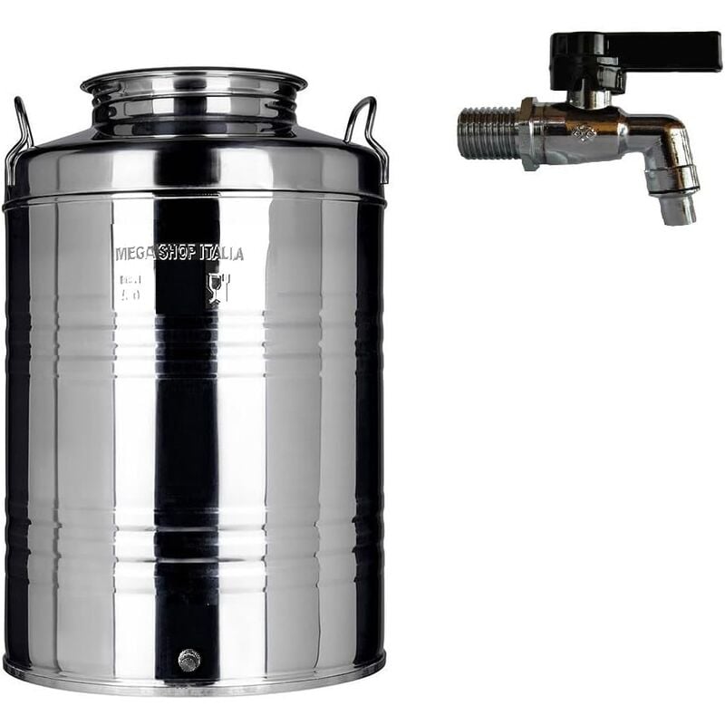 foto del prodotto contenitore bidone fusto per olio in acciaio inox 15 30 50 litri made in italy 50 lt