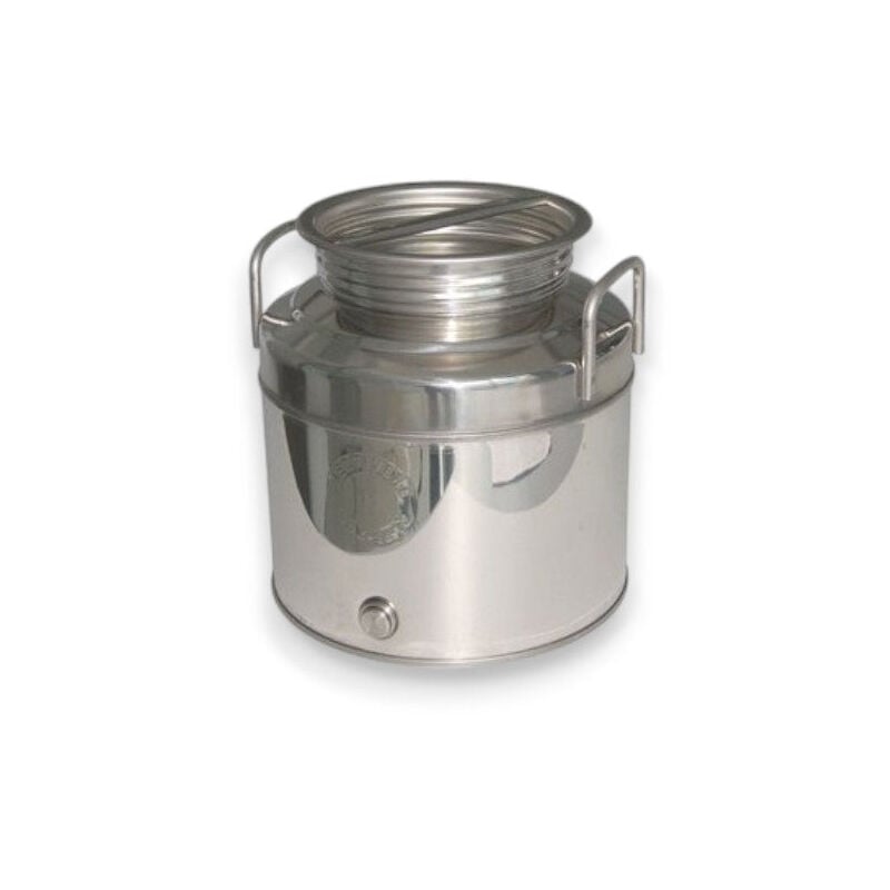 foto del prodotto contenitore bidone fusto per olio in acciaio inox graffato - 100 lt.