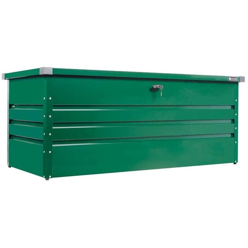 foto del prodotto contenitore box in metallo verde da giardino 165x70x62 cm zipper zi gab165gr